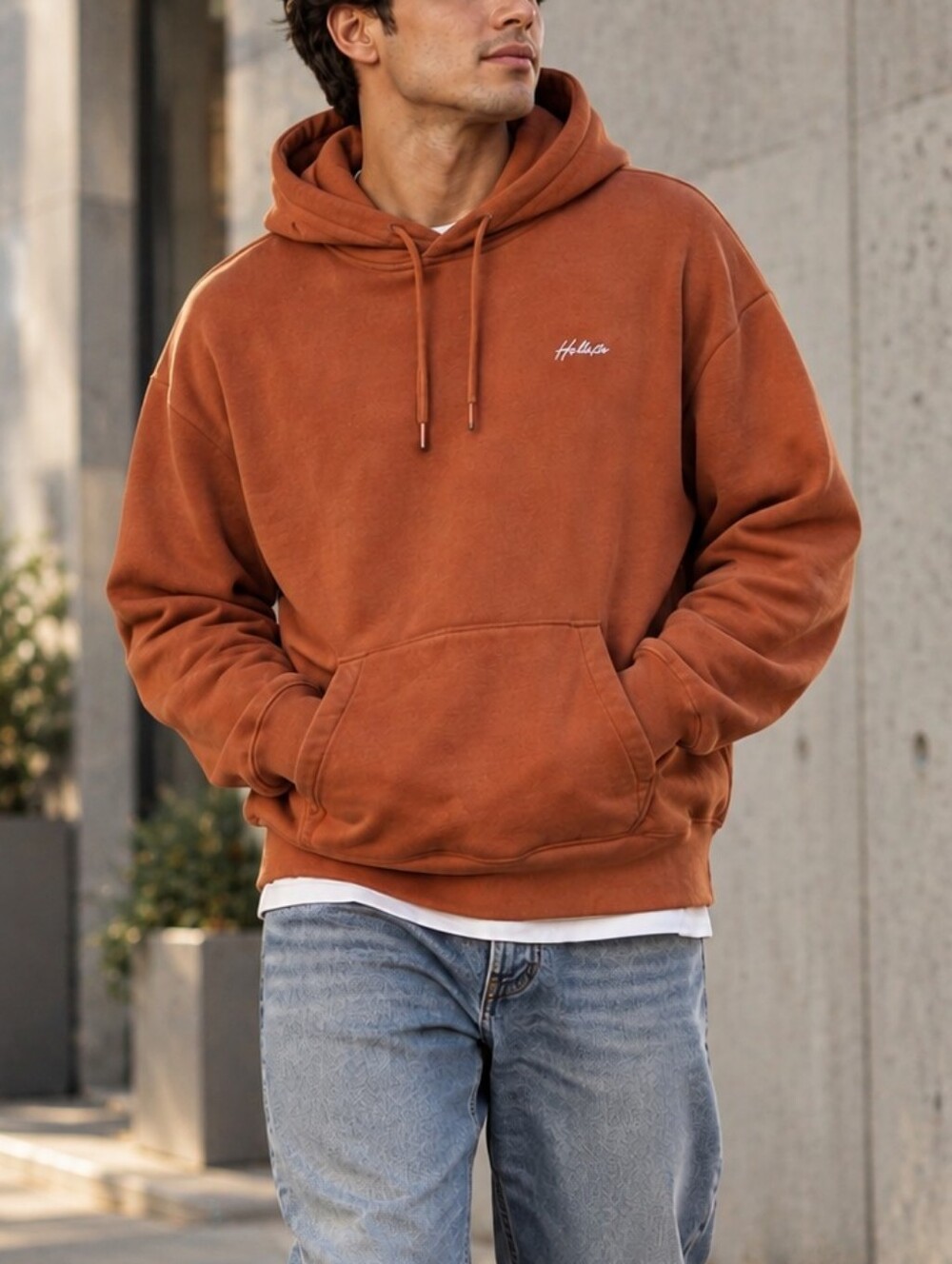 Hollister Men’s Pullover Hoodie Relaxed Fit Size Large